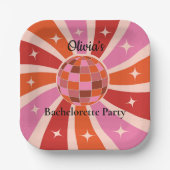 Aangepaste Retro Disco bal vrijgezellenfeest  Papieren Bordje (Voorkant)