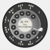 Aangepaste Retro Draaischijf Telefoon Nummerplaat  Ronde Sticker (Voorkant)