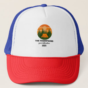 Aangepaste retro familie Mountain vakantie Trucker Pet