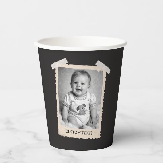 Aangepaste retro feestviering met foto papieren bekers (Voorkant)