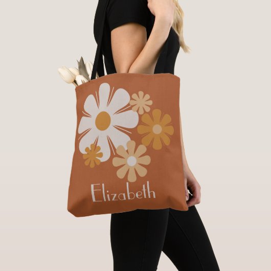 Aangepaste Retro Floral Boho Tote Bag (Dichtbij)