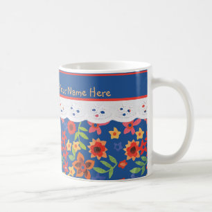 Aangepaste Retro Floral, Faux Lace Coffee Mok