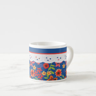Aangepaste Retro Floral, Faux Lace Espresso Mok