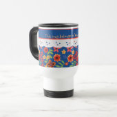 Aangepaste Retro Floral, Faux Lace Travel Mug Reisbeker (Voorkant links)