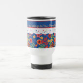 Aangepaste Retro Floral, Faux Lace Travel Mug Reisbeker (Center)