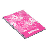 Aangepaste Retro Floral jaren '70 Y2K roze Notitieboek (Rechterzijde)