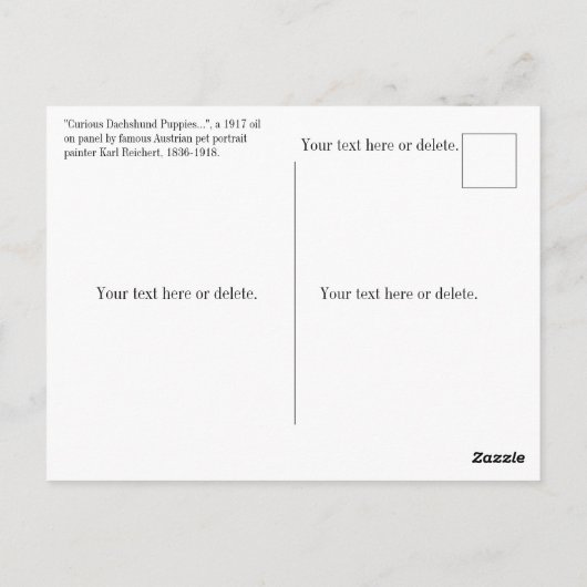 Aangepaste  Retro Funny Cute Dachshund Puppies Briefkaart (Achterkant)