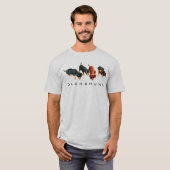 Aangepaste  Retro Funny Cute Dachshund Puppies T-shirt (Voorkant volledig)