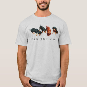 Aangepaste Retro Funny Cute Dachshund Puppies T-shirt