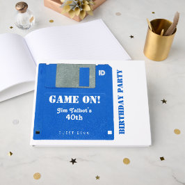 Aangepaste Retro Game Birthday diskettestation 3,5 Gastenboek