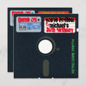 Aangepaste Retro Game Birthday Noteer diskette 5.2 Kaart (Voorkant / Achterkant)