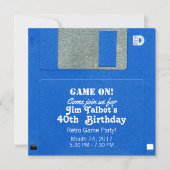 Aangepaste Retro Game Verjaardagsuitnodiging Flopp Kaart (Voorkant)