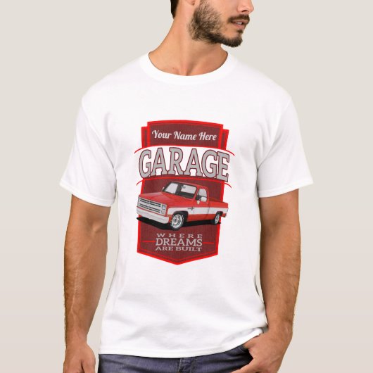 aangepaste retro garage c10 t-shirt (Voorkant)