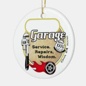Aangepaste Retro Garage-teken Keramisch Ornament (Links)