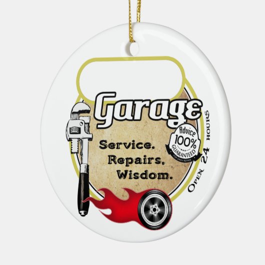 Aangepaste Retro Garage-teken Keramisch Ornament (Links)