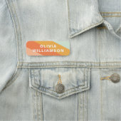 Aangepaste Retro Geometrische Stripes Mint Sinaasa Naamplaatje (In situ)