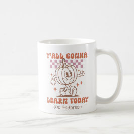 Aangepaste Retro Grappige Leraar Pompoen & Quote Koffiemok