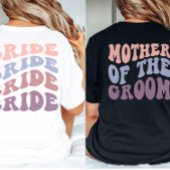 Aangepaste Retro Groovy bruidegom Moeder Bruiloft T-shirt