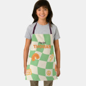 Aangepaste Retro Groovy Checkerboard naam Schort (Insitu)