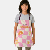 Aangepaste Retro Groovy Checkerboard  naam Schort (Insitu)