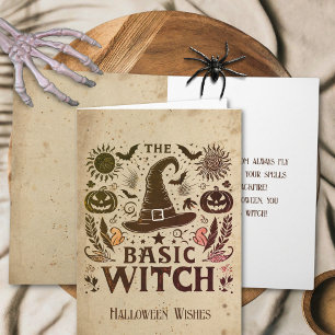 Aangepaste Retro Halloween Cottagecore Witch Pet Kaart