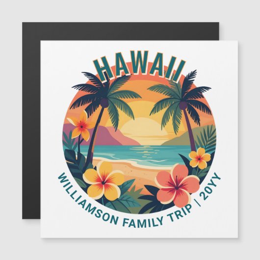 Aangepaste Retro Hawaï Tropische Reis Magnetische (Voorkant / Achterkant)