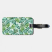 Aangepaste Retro Hip Tropical Green Palm Leafs Pat Bagagelabel (Achterkant horizontaal)