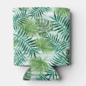 Aangepaste Retro Hip Tropical Green Palm Leafs Pat Blikjeskoeler (Achterkant)