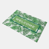 Aangepaste Retro Hip Tropical Green Palm Leafs Pat Deurmat (Schuin)