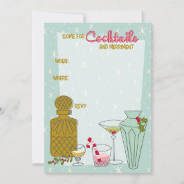 Aangepaste Retro Kerst Feestelijke Cocktailparty U Kaart