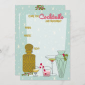 Aangepaste Retro Kerst Feestelijke Cocktailparty U Kaart (Voorkant / Achterkant)