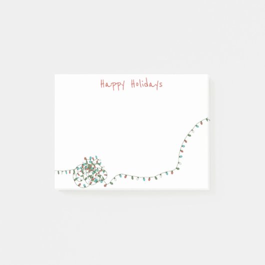 Aangepaste Retro Kerstboom String Lights Vakantie Post-it® Notes (Voorkant)