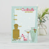 Aangepaste Retro Kerstfeest Cocktailparty Uitnodig Kaart (Staand voorkant)