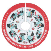 Aangepaste Retro Kerstkatten Kerstboom Rok (Voorkant)