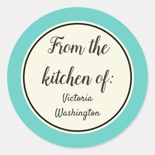 Aangepaste Retro Keuken Eten Cadeaubonntag Labelst Ronde Sticker (Voorkant)