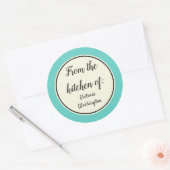 Aangepaste Retro Keuken Eten Cadeaubonntag Labelst Ronde Sticker (Envelop)
