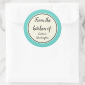 Aangepaste Retro Keuken Eten Cadeaubonntag Labelst Ronde Sticker (Tas)