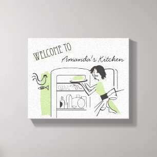 Aangepaste Retro Kitchen Canvas Decor Afdruk