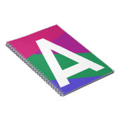Aangepaste Retro Kleurblok Monogram Notitieboek (Rechterzijde)