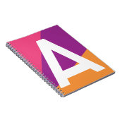 Aangepaste Retro Kleurblok Monogram Notitieboek (Rechterzijde)