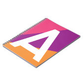 Aangepaste Retro Kleurblok Monogram Notitieboek (Linkerzijde)