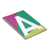 Aangepaste Retro Kleurblok Monogram Notitieboek (Rechterzijde)