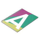 Aangepaste Retro Kleurblok Monogram Notitieboek (Linkerzijde)