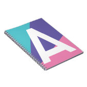 Aangepaste Retro Kleurblok Monogram Notitieboek (Rechterzijde)