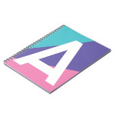 Aangepaste Retro Kleurblok Monogram Notitieboek (Linkerzijde)