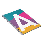 Aangepaste Retro Kleurblok Monogram Notitieboek (Rechterzijde)