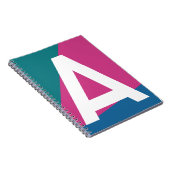 Aangepaste Retro Kleurblok Monogram Notitieboek (Rechterzijde)