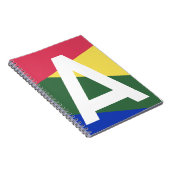 Aangepaste Retro Kleurblok Monogram Notitieboek (Rechterzijde)