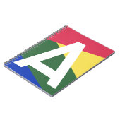 Aangepaste Retro Kleurblok Monogram Notitieboek (Linkerzijde)