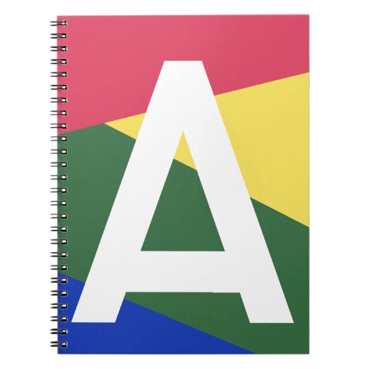 Aangepaste Retro Kleurblok Monogram Notitieboek (Voorkant)